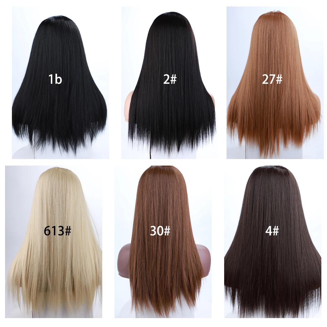 

Lydia Machine-Made Long Straight Synthetic Wigs for Women Black Middle Part Lace Heat Resistant Fiber Natural Looking Wig Blonde