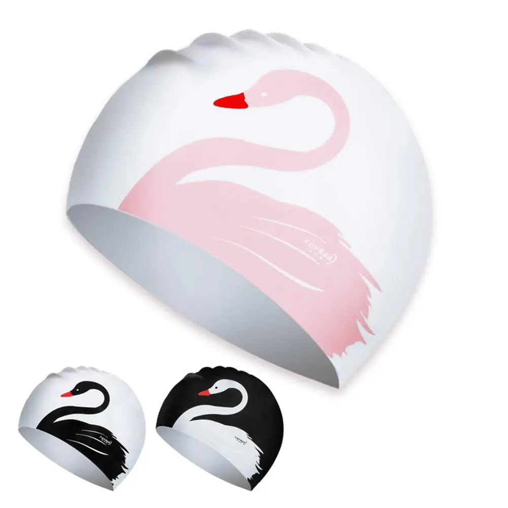 Силиконовая шапочка для плавания модная дизайнерская Гибкая прочная с длинными