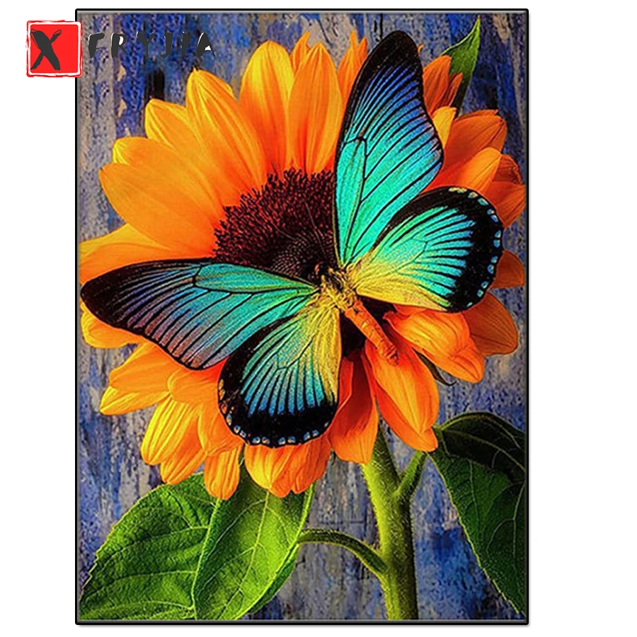 

Diamond Painting Full Square round drill New Arrival Animal Butterfly Diamond Embroidery Sale Flower Sunflower Mosaic Craft Kit