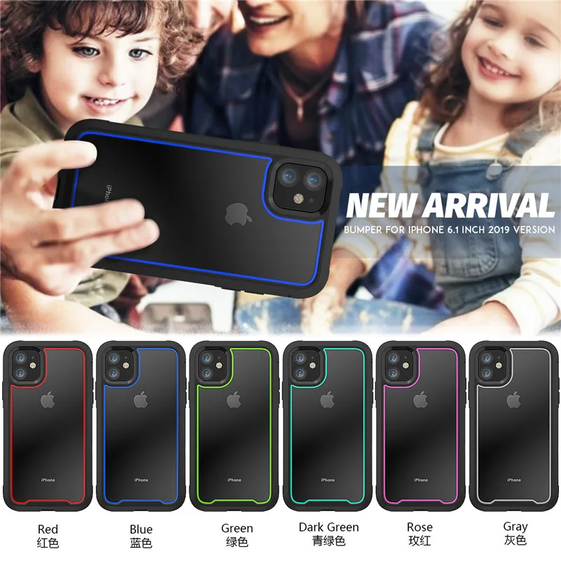 shockproof armor new phone case transparent hybrid tpu cover for iphone se 2020 xr x 11 pro max xs max 8 7 6 6s plus clear cases free global shipping