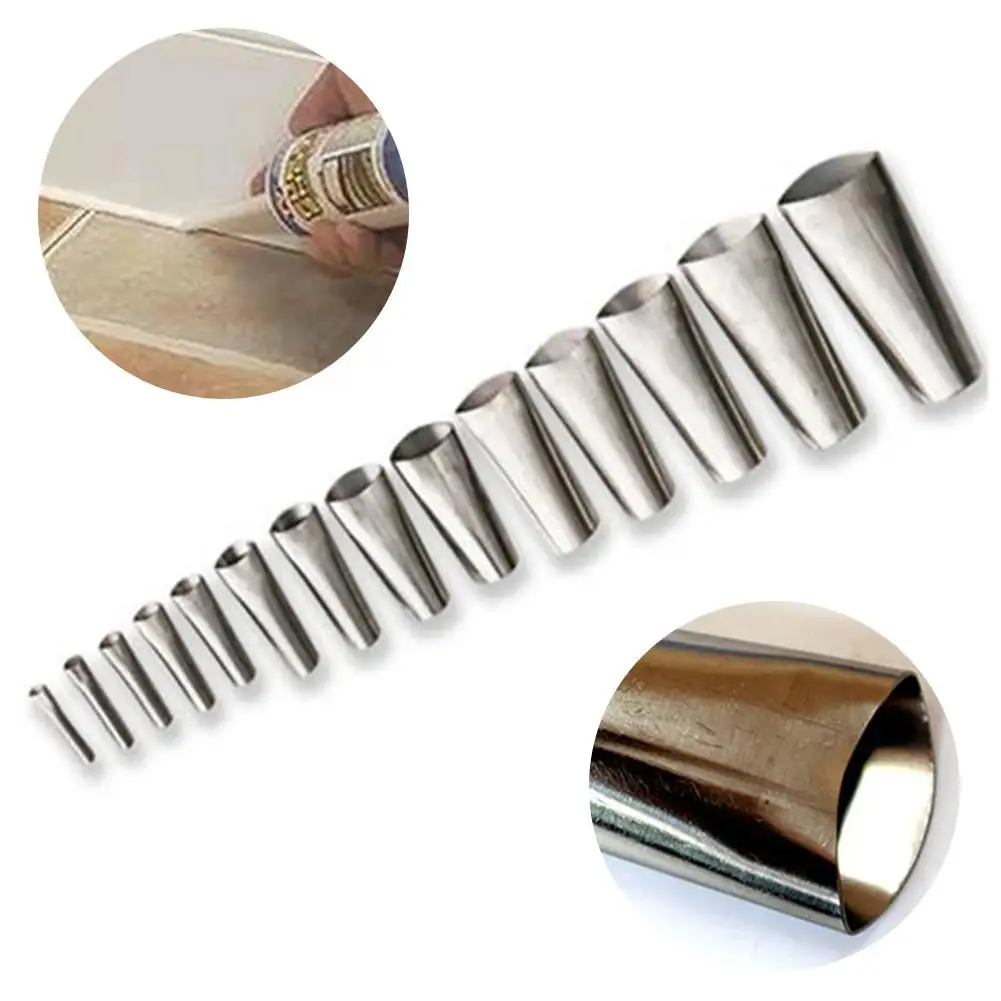 

14pcs Caulking Finisher Sealant Caulking Nozzle Applicator Glue Remover Scraper Nozzle Stainless Steel Joint Cuisine