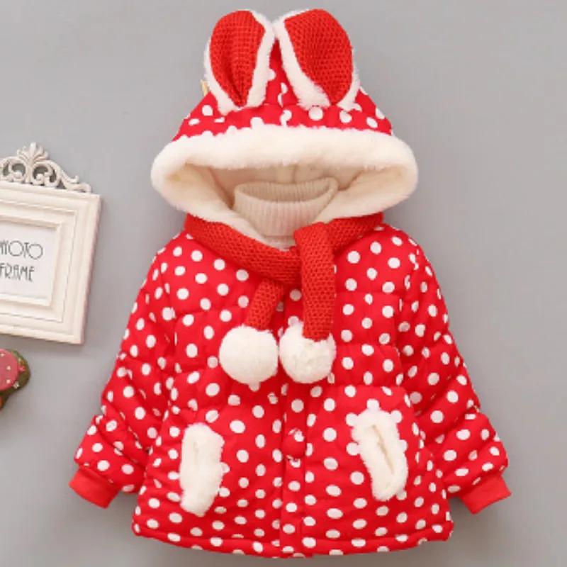 -H24-Red- Новинка года; модная зимняя одежда для новорожденных; Милая бархатная хлопковая куртка с капюшоном; Одежда для младенцев; Детский костюм; пальто для девочек - Цвет: -H24-Red-