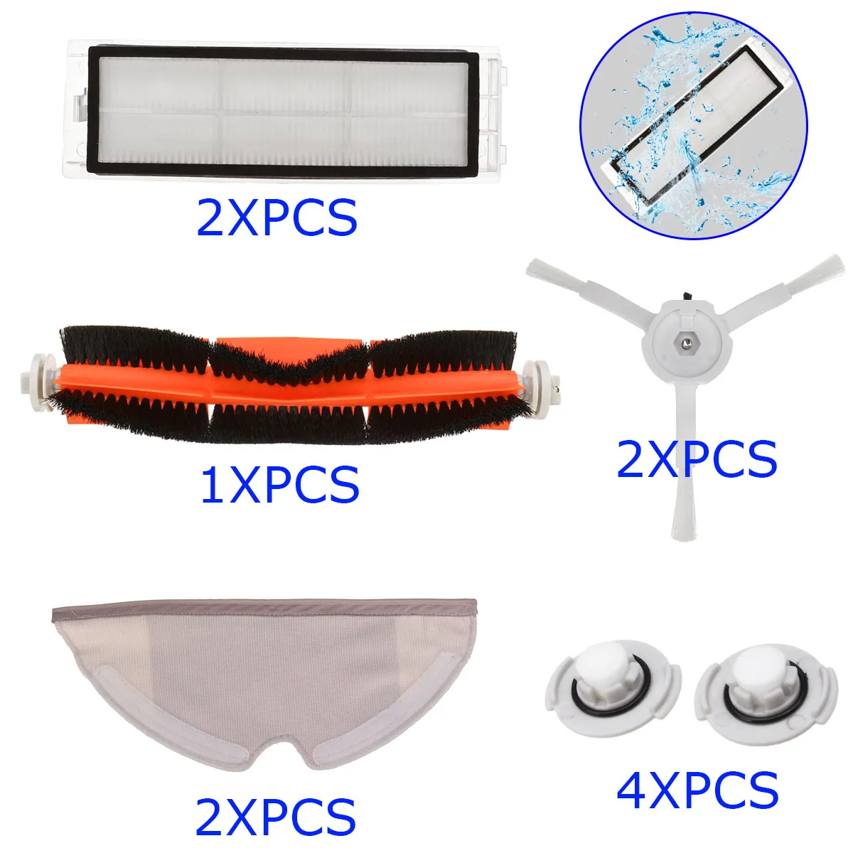 

11pcs Vacuum Cleaner Parts Filter Side Brush Mop Cloth Roll Brush Accessories For Xiaomi Roborock Robot S50 S51 Vacuum Cleaner