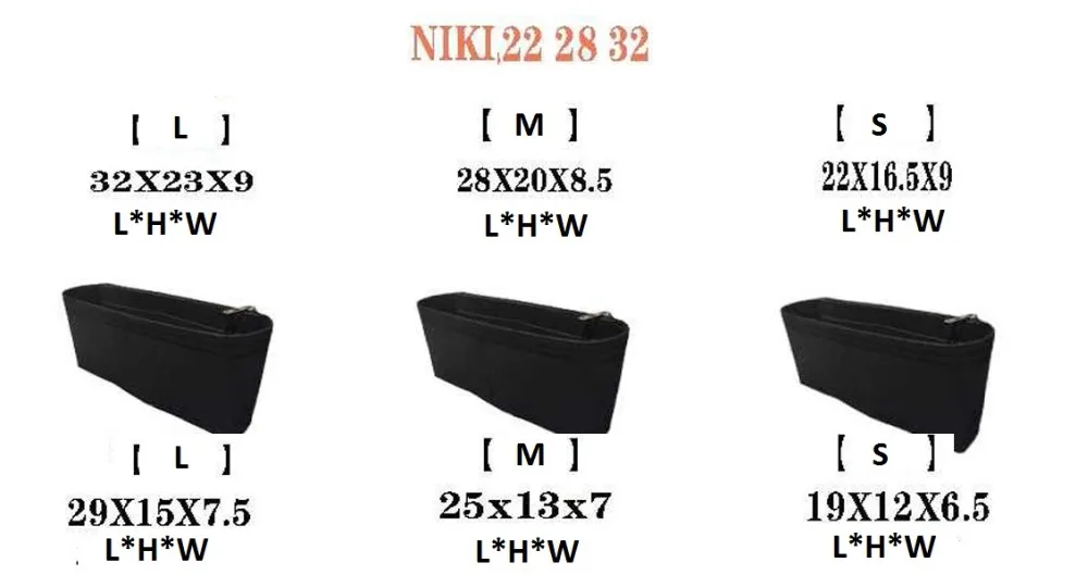 Для Y SL NIKI22 28 32 войлочная тканевая сумка-Органайзер для макияжа сумочка-органайзер для путешествий Внутренний кошелек портативные косметички