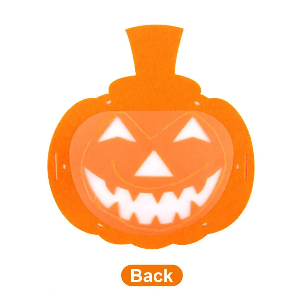 Juego de linterna de calabaza artesanal para ni&ntilde;os, luz de doble cara, efecto de iluminaci&oacute;n, hebilla de dise&ntilde;o, linterna de calabaza para Halloween, Kit para manualidades, 1 Set-4