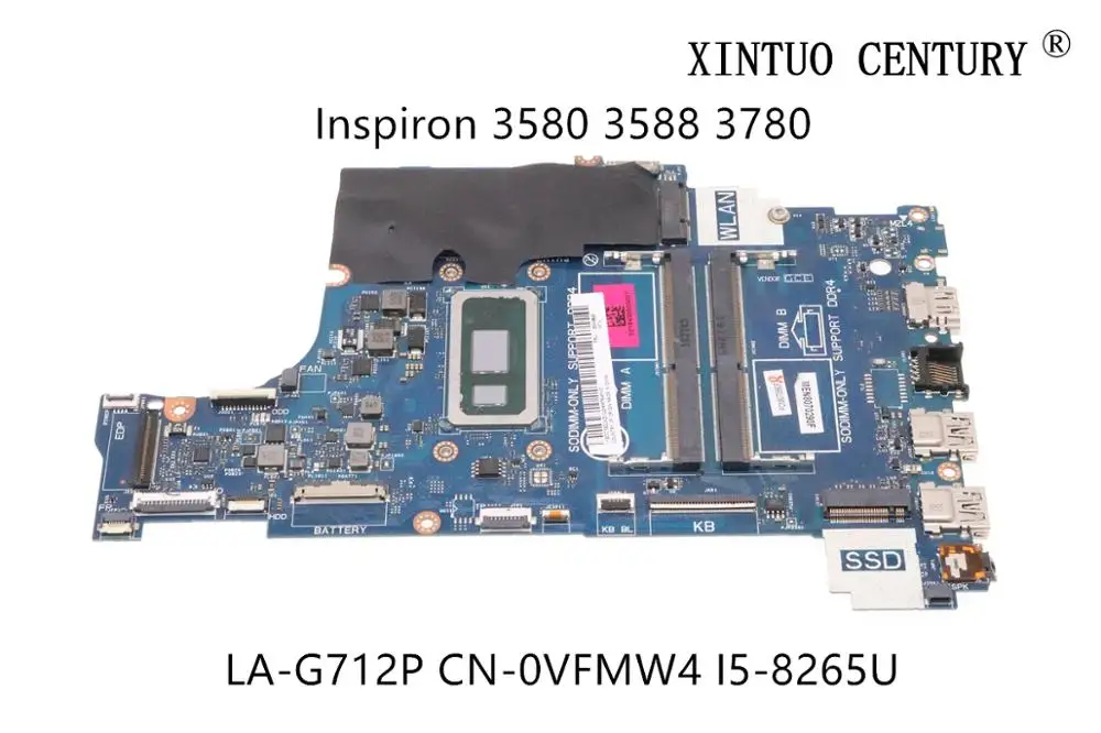 

CN-0VFMW4 0VFMW4 VFMW4 для Dell Inspiron 3580 3588 3780 Материнская плата ноутбука EDI54 LA-G712P W/ SRFFX I5-8265U 100% тестирование работы