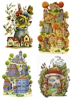 Cartoon Houses Fairy Tale Village Clear Stamps Seal For DIY Scrapbooking Card Making Album Decorative Silicone Stamp Craft