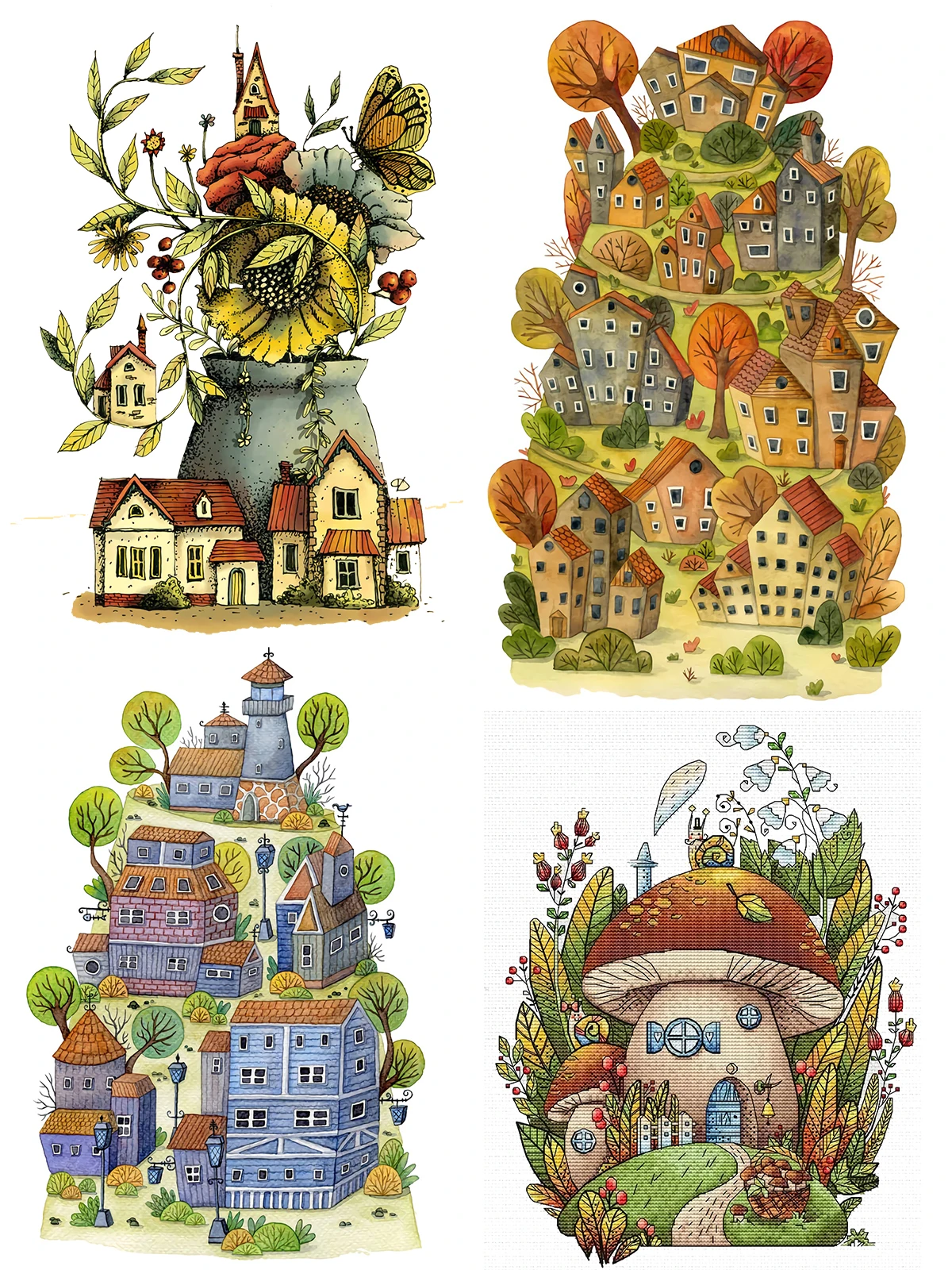 Мультяшные дома/сказочная деревня прозрачные штампы/печать для сделай сам
