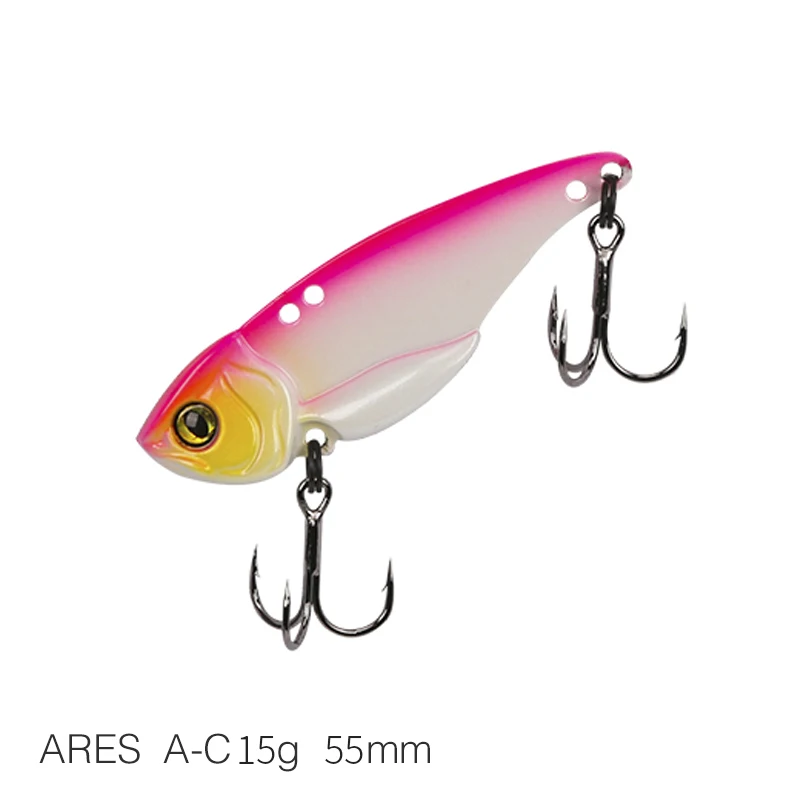 Ares-A-C 15g TSURINOYA ARES-A 5 г/7 г/10 г/15 г Металл VIB приманка для рыбалки искусственная приманка с тройным крюком двойное отверстие низкий центр тяжести - Цвет: Ares-A-C 15g