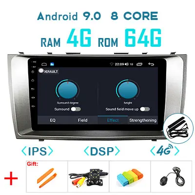 9.0 4G 64G DSP 4G 64G 1280*720P Android 9,0 Carplay gps для Toyota Camry 7 XV 40 50 радио 2007-2011 навигационный экран рекордер без DVD плеера - Цвет: 9.0 4G 64G DSP