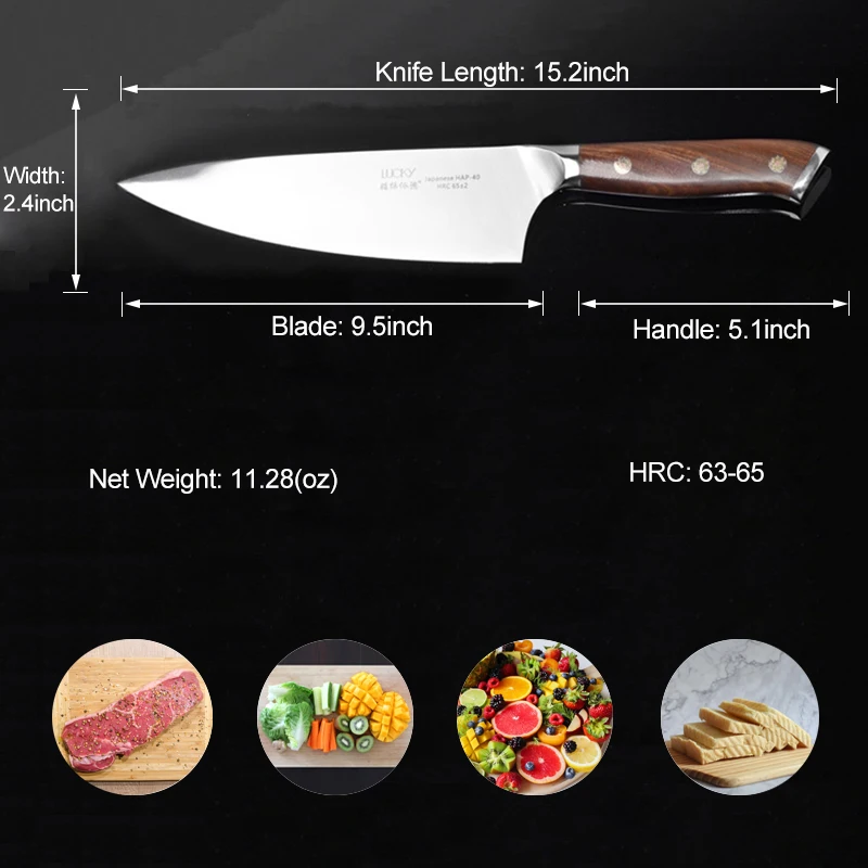 Gyuto, кухонный нож шеф-повара, японский HAP40, сталь, Высокоуглеродистая сталь, Кливер, филе для мяса, рыбы, нарезка, разделочный нож для приготовления пищи 28