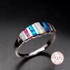 2021 Новая мода 925 стерлингового серебра разноцветный камень кольцо для женщин Роскошные ювелирные изделия для помолвки, свадьбы циркон кольца ювелирные изделия