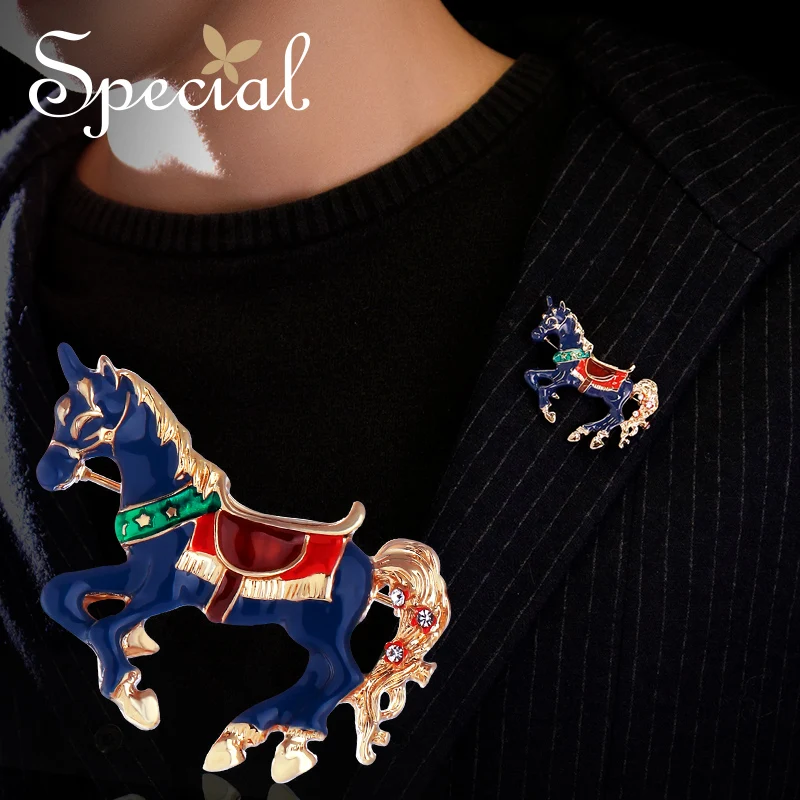 Special New Fashion Enamel Brooches Pin Lovely Horse Brooch Bouquet Animal Wedding Jewelry 2021 Gifts for Women S1727B | Украшения и