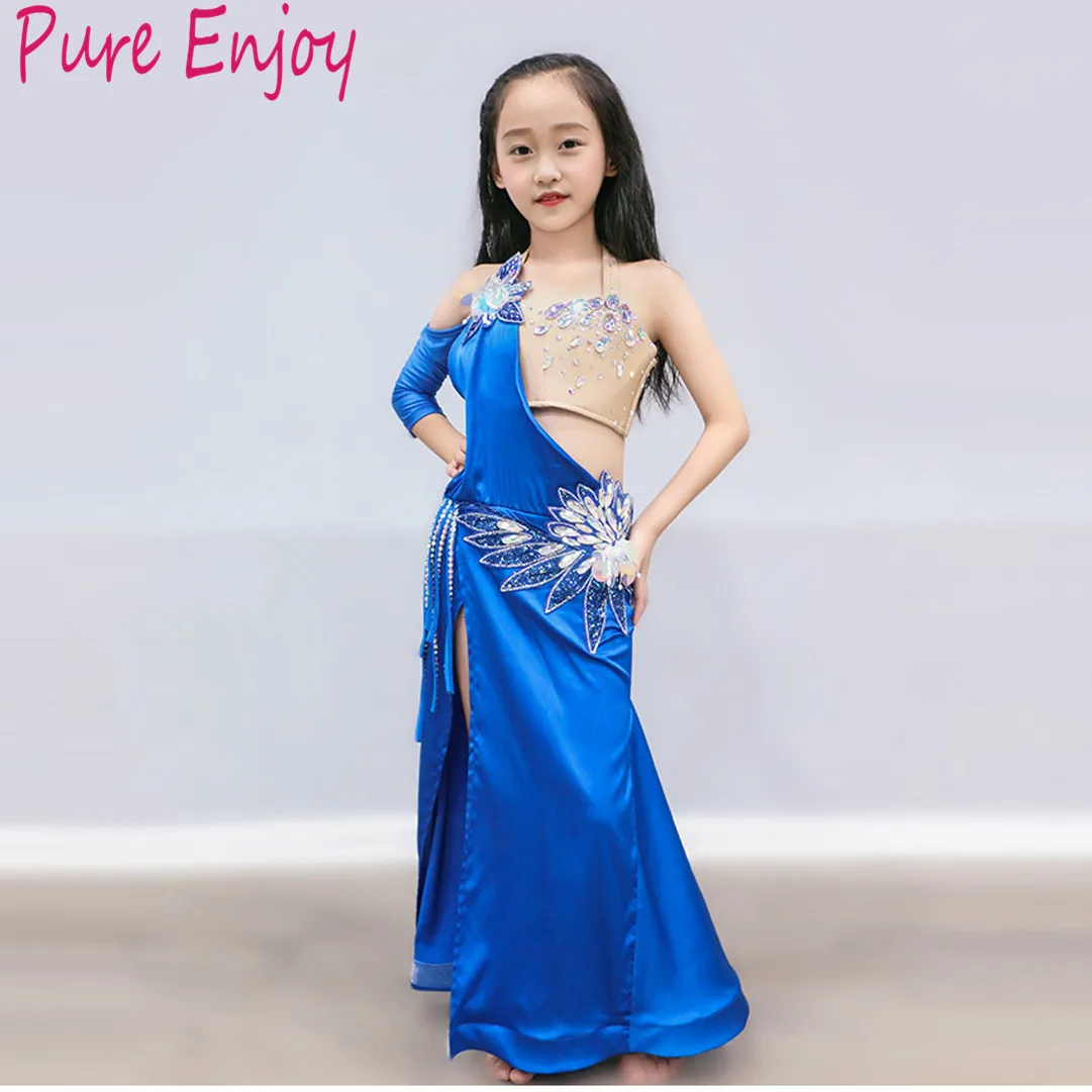 

Professional Child Belly Dance Costume Sets kids belly dancing Girls Bollywood indian Performance Clothing Bra + Long skirt 2pcs