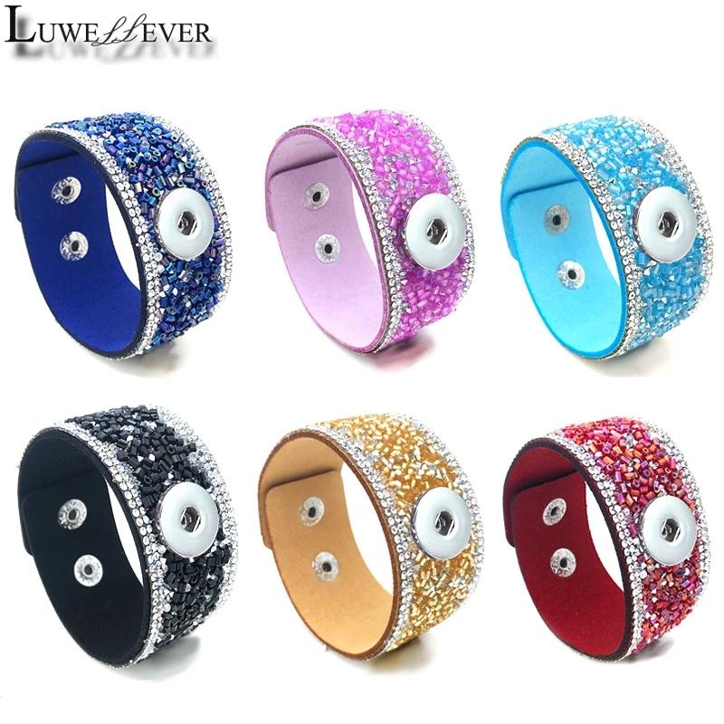 Хит Взаимозаменяемые кристаллы 053 стразы бархатный кожаный браслет подходит для