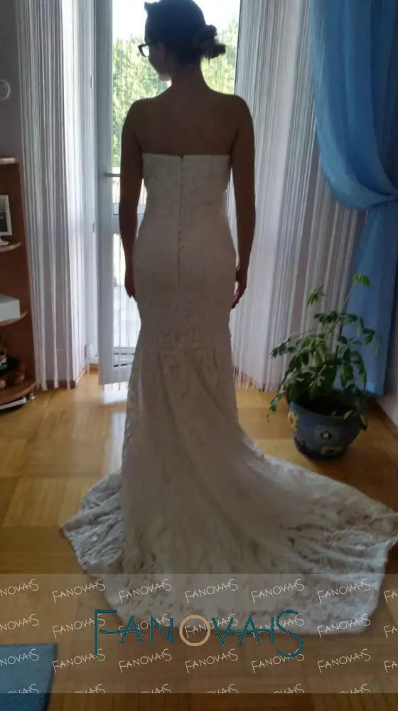 Старинные кружева Русалка свадебное платье Турция Vestido de Novia блесток кружева Sheer свадебные платья халат mariee gelinlik casamento - Цвет: zipper button back
