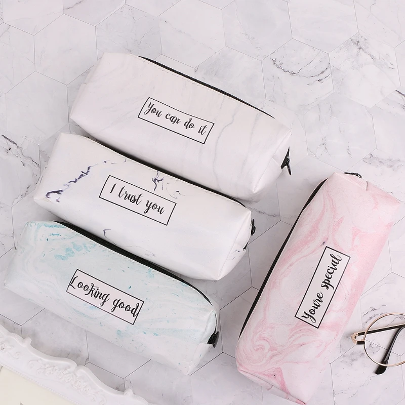 

Marble Pencil Case Stationery School Supplies Storage Pencil Cases School Tools