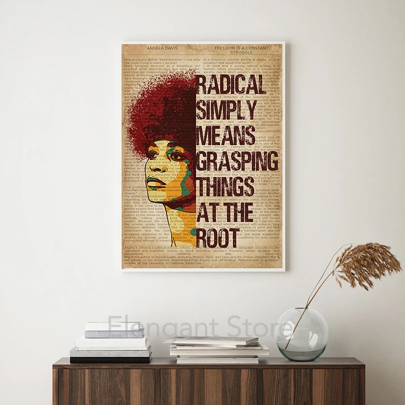 Черная пантера партия Анжела Дэвис свобода лидер Цитата постер винтажная