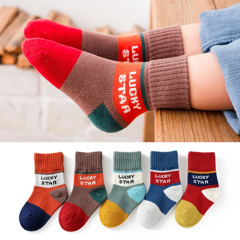 

5Pairs/lot Baby Socks Soft Breathable Cotton Autumn Winter Baby Socks for Girls Newborn Cartoon Boy Toddler Socks for Children