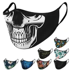 Пылезащитная маска для лица с 3D-принтом черепа, многоразовая, ветрозащитная