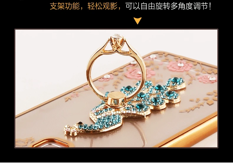 Роскошный чехол для телефона из мягкого термопластика с кристаллами держатель