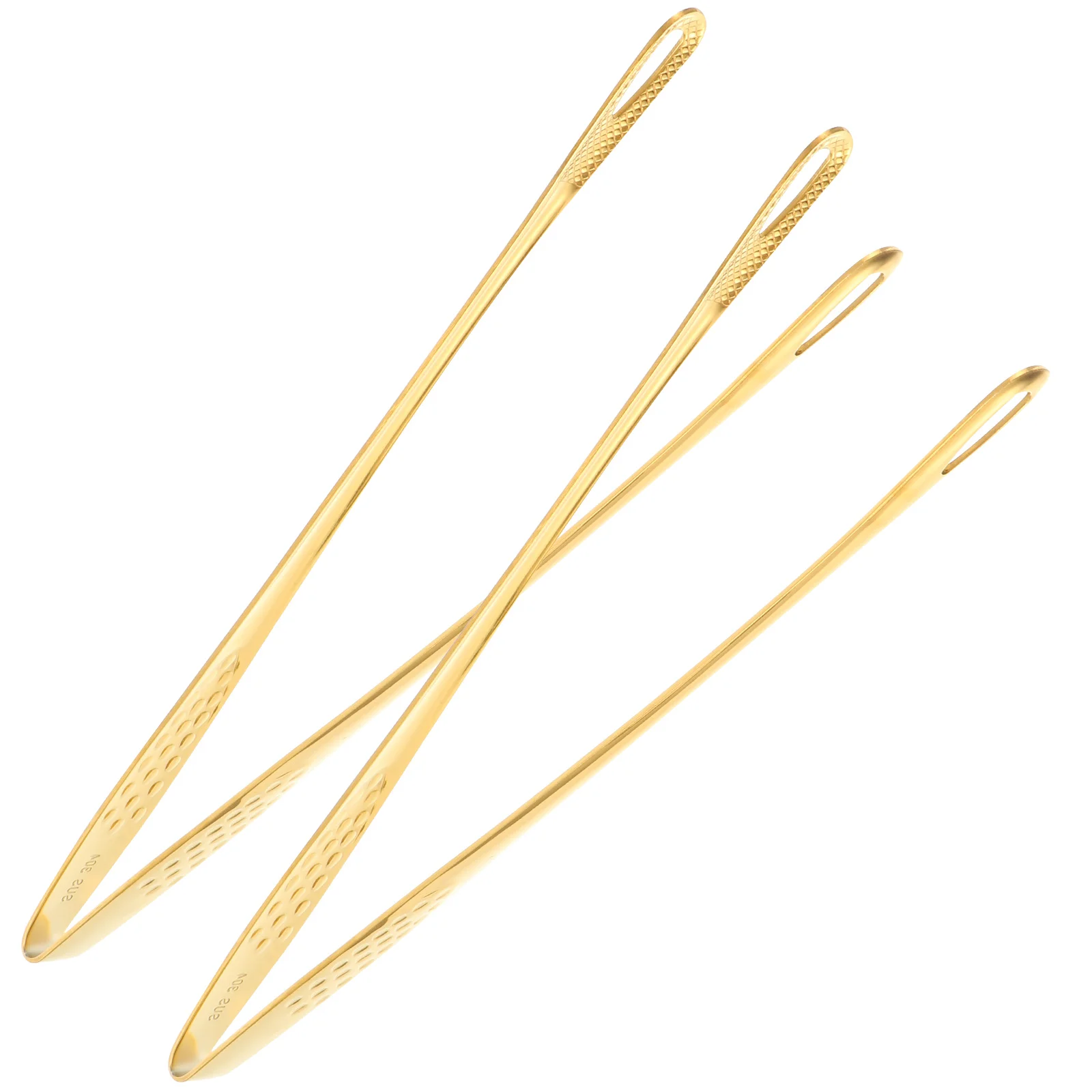 

1 Set 2 Pcs Stainless Steel Cooking Tongs Barbecue Food Clips for Restaurant