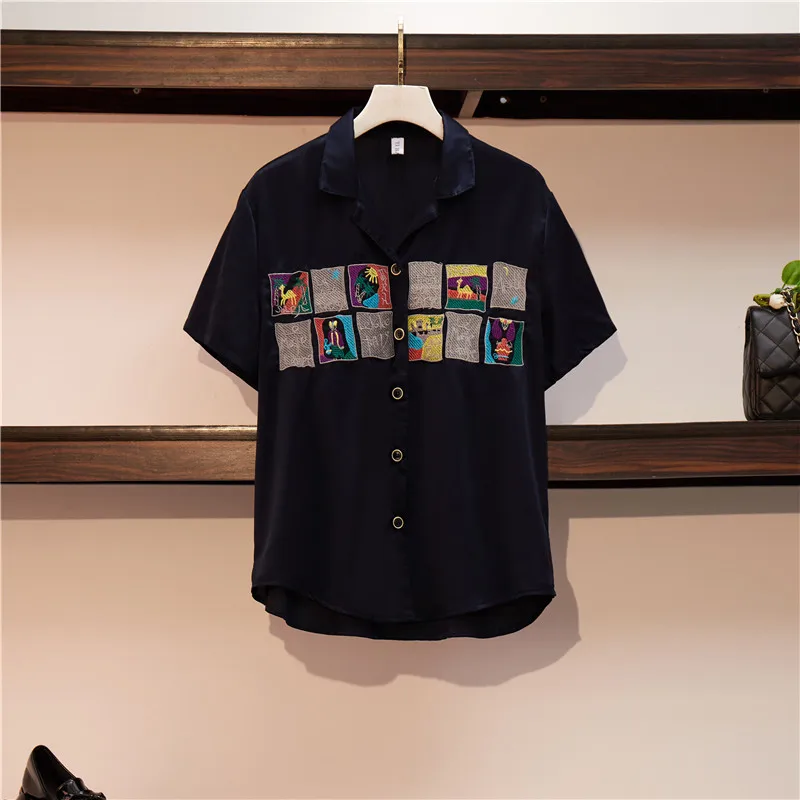 COIGARSAM 4XL размера плюс винтажная рубашка женские топы летние свободные рубашки