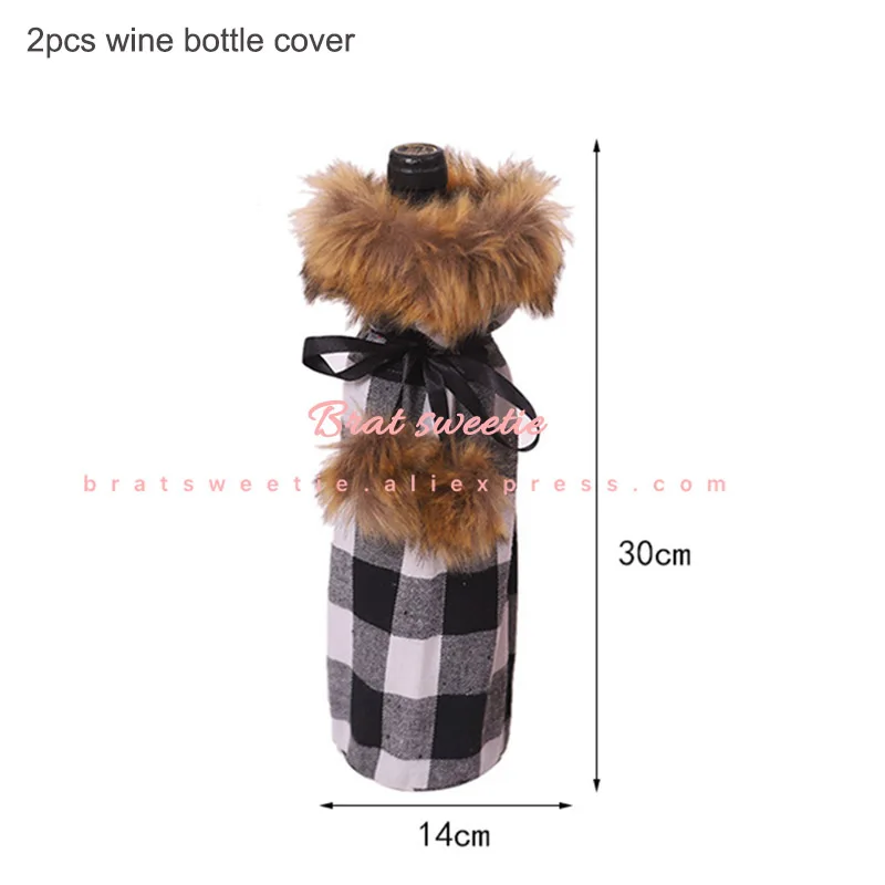 2pc baige pincover Красный, черный, хлопок, плед буйвола, Настольная дорожка, плед, Рождество, семейный ужин, подстилка, чехол для подушки, вечерние украшения на Рождество - Цвет: 2pc baige pincover