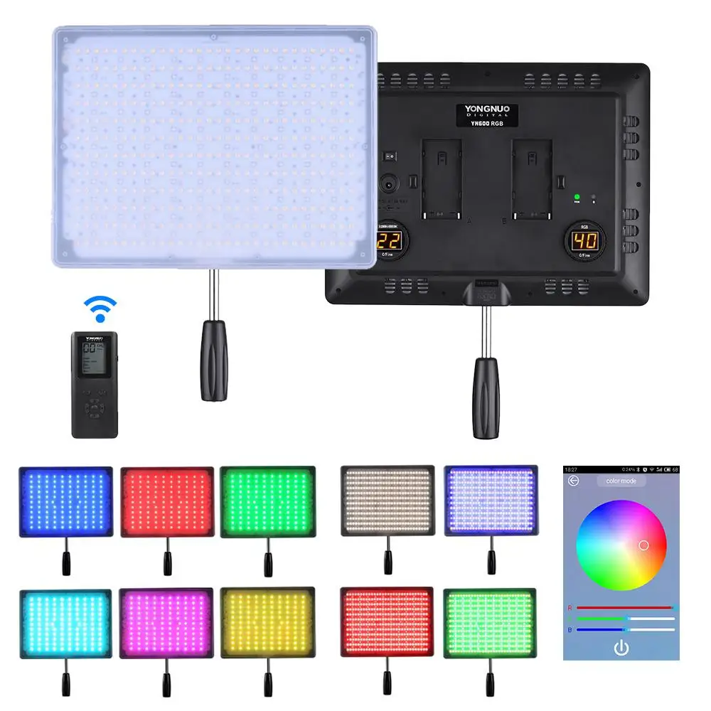 YongNuo YN600 RGB 3200K-5500K двухцветный светодиодный светильник с регулируемой яркостью