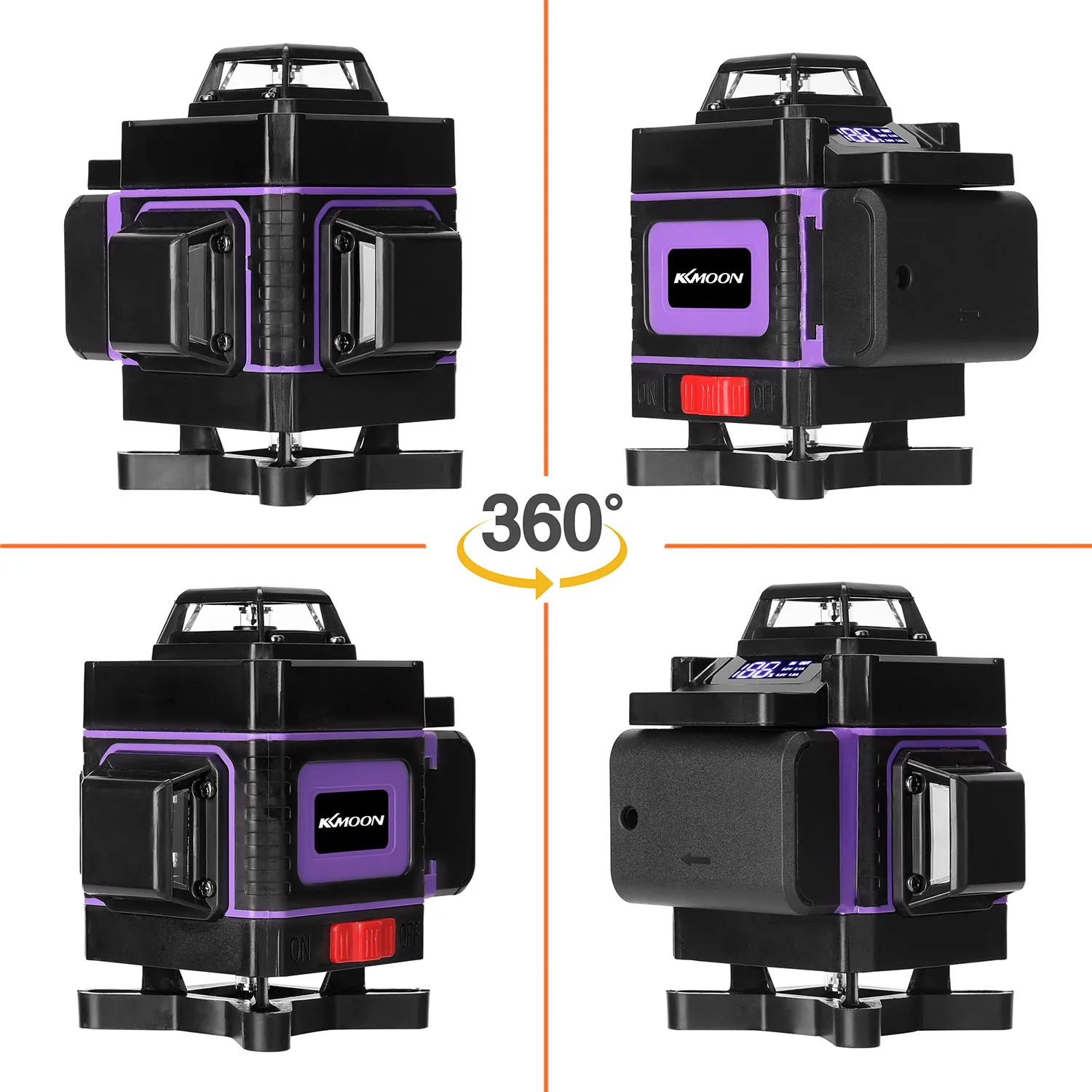 

KKmoon 4D 16 Lines Laser Level Tool Self-Leveling 360 Vertical Horizontal Line Green Laser Level Construction Tools