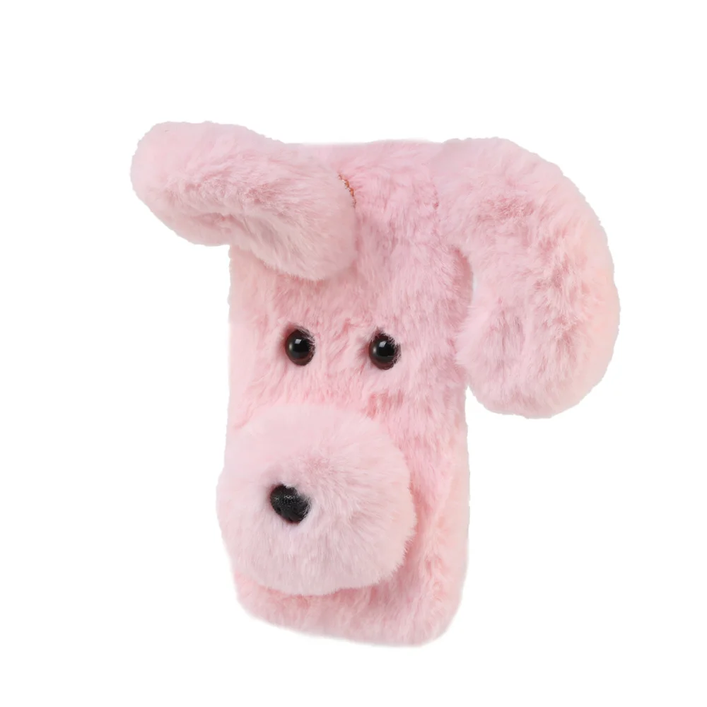 Мягкий плюшевый чехол для телефона с рисунком собаки милый Модный зимний теплый