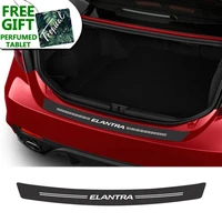 carbon fiber protector auto trunk guard plate sticker for hyundai elantra car rear bumper scuff sill pedal cover car accessories
