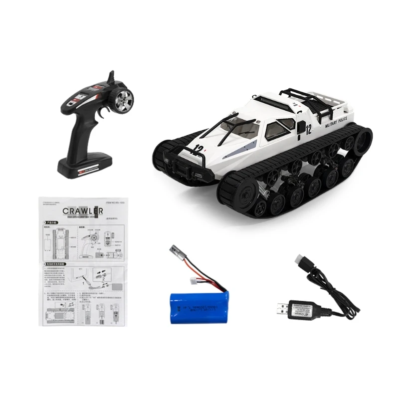 

A5YC 1/12 2.4GHz 360Â°Flip Free Angle Adjustable RC Tank Drift Simulation Interactive RC Racing Stunt Military Car with Track