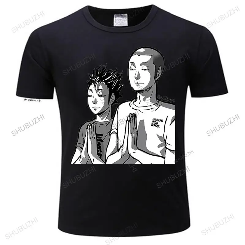 

Mens luxury cotton T shirt men O-neck tee hot sale Haikyu!! Shirt TanaNoya Praying Classic Loose tops for him plus size teeshirt