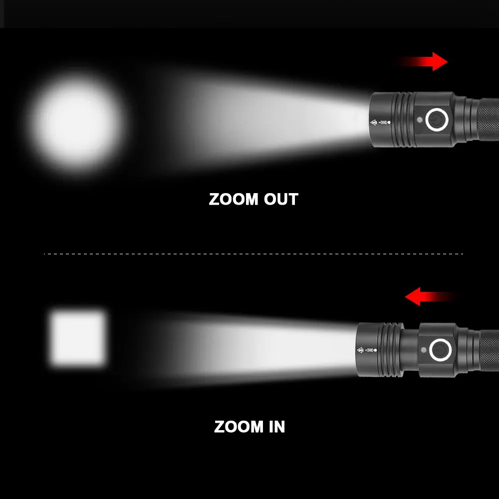 Суперъяркий светодиодный фонарик XHP50 самый мощный с фокусировкой охотничий