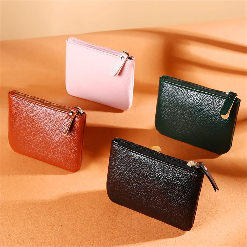 

New Fashion Women Short Wallets PU Leather Female Purses Card Key Holder Wallet Woman Small Zipper Wallet With Coin Purse