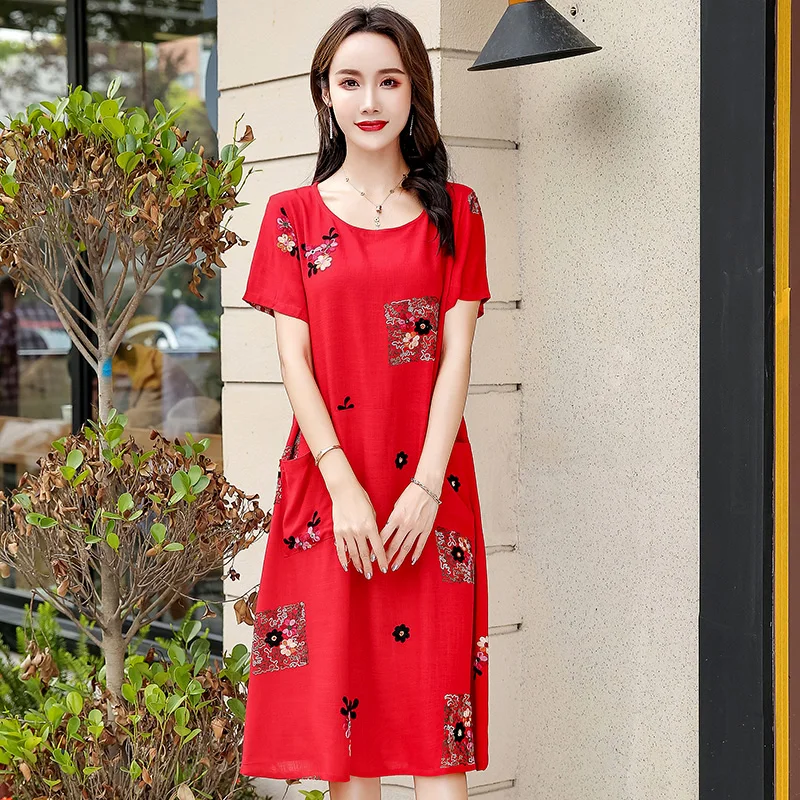 Женское летнее платье среднего возраста 2020 повседневные длинные пляжные платья