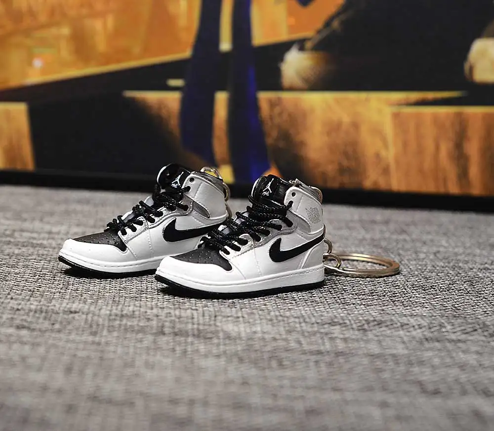 a pair w metal ring Дропшиппинг тапки обуви брелок 1 3D мини-кроссовки "OW CHICAGO" Спортивная обувь тапки брелки - Цвет: a pair w metal ring