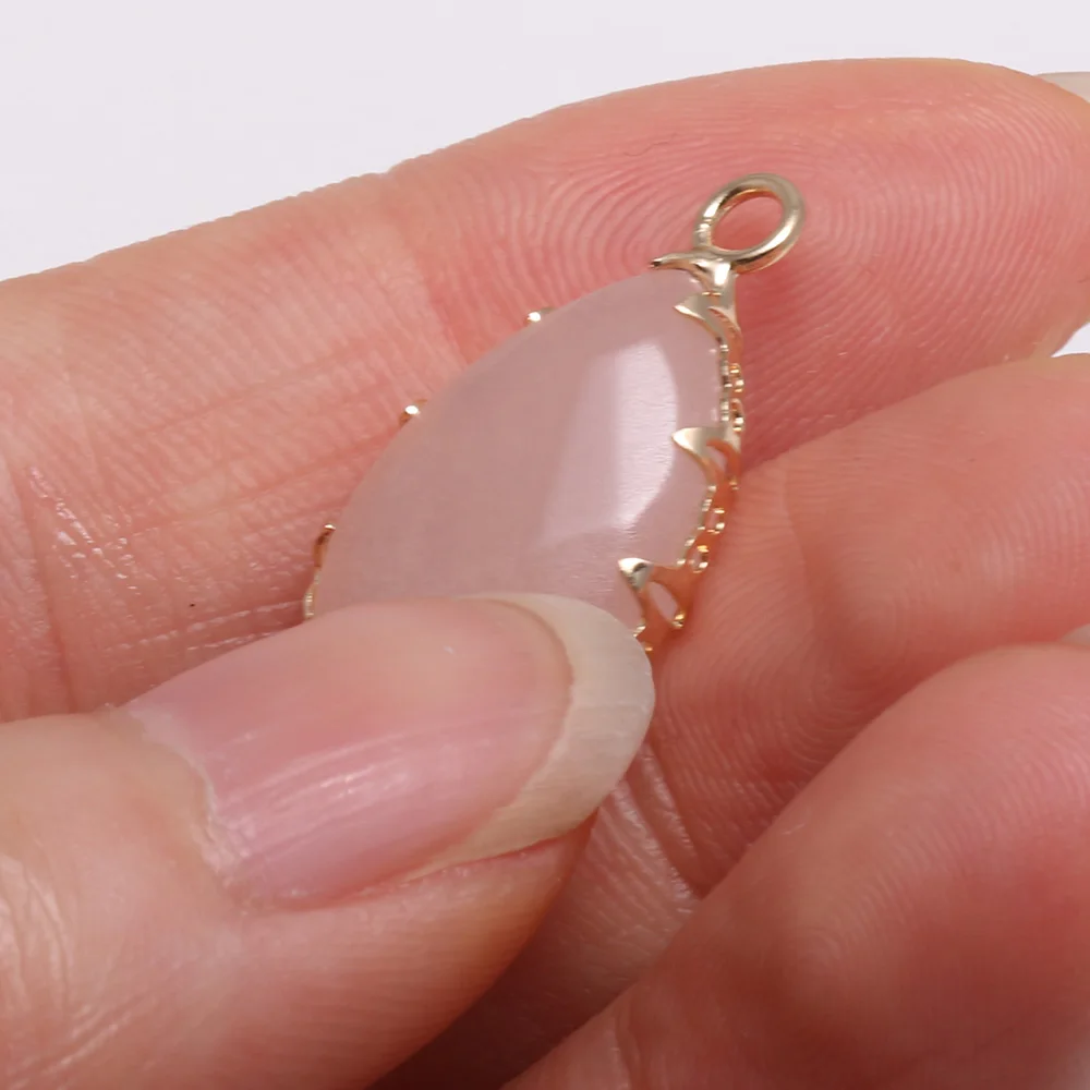 

Natural Stone Amethysts Pendants Fashion Water Drop Shape Faceted Pendant Charms For DIY Necklace Earring Jewelry Making 13x23mm