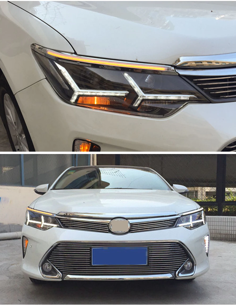 Автомобильный мигающий 1 комплект украшение для автомобильной фары желтый сигнал поворота DRL Светодиодный дневной ходовой светильник для Toyota Camry