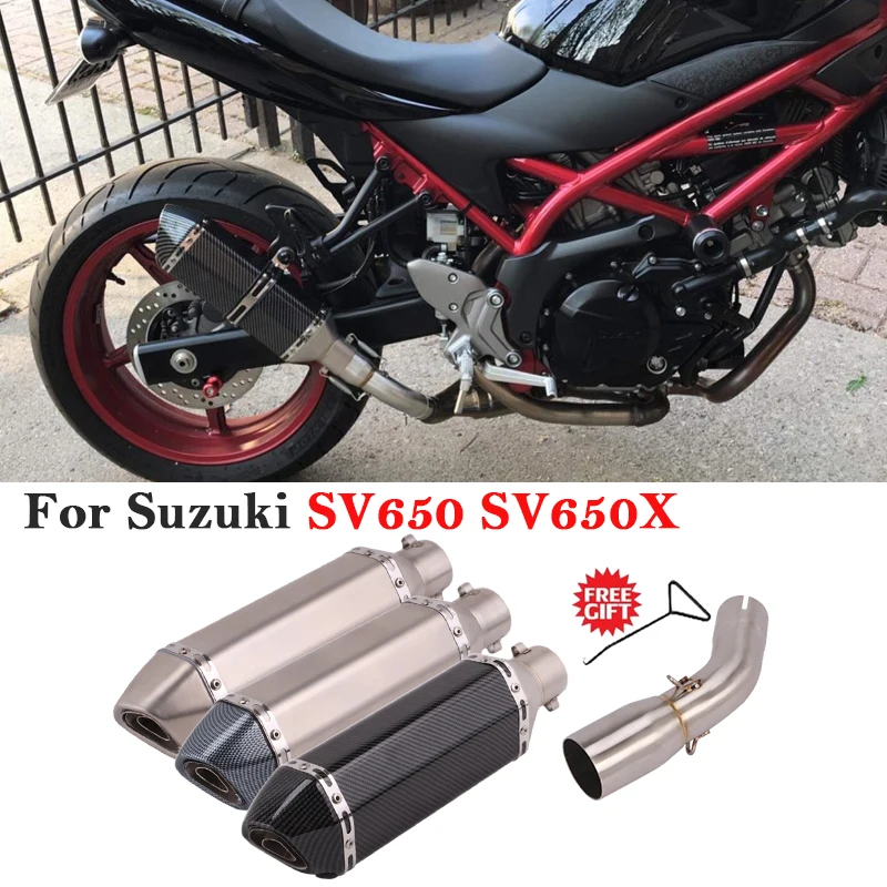 For Suzuki SV650X SV650 SV 650 2016 2017 2018 2019 2020 Motorcycle Exhaust Escape Silencer System Link Pipe Muffler DB Killer