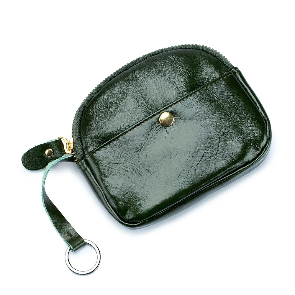 

Real Top Upper Grain Cowhide Oil Wax Leather Hobo Shape Mini Lady Handy Lovely Coin Purse Popular Women Small Bag