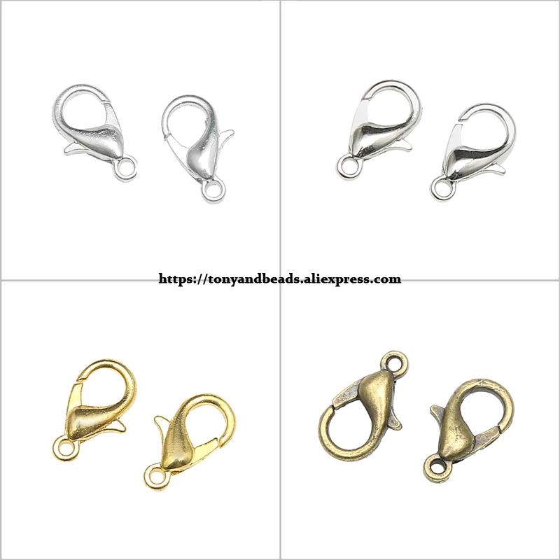 

30Pcs Jewelry Finding Copper Lobster Parrot Clasp Connector 7X12MM