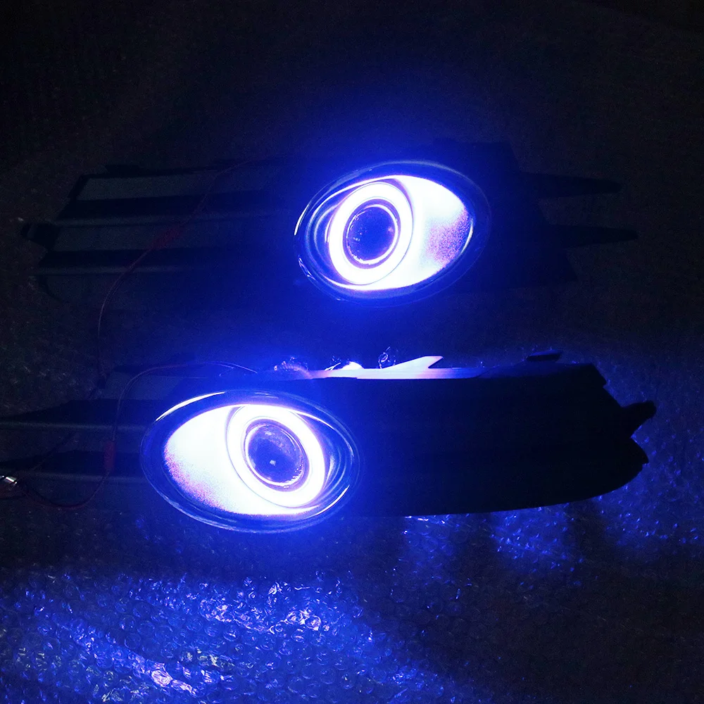 

eeMrke Led Angel Eyes DRL for Volkswagen Scirocco 2008~2013 Fog Lights H11 55W Halogen LED Daytime Running Lights Kits