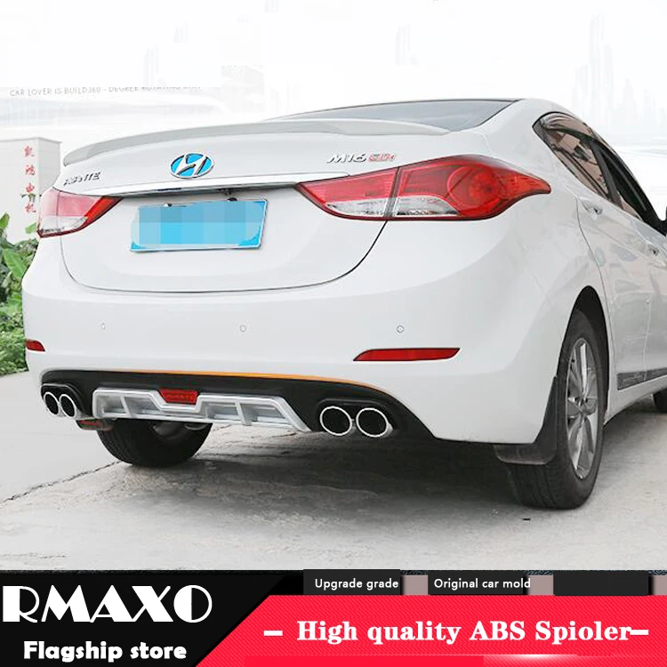 

For Hyundai Elantra ABS Rear Bumper Diffuser Protector For 2012-2015 Elantra Body kit bumper rear Front shovel lip rear spoiler