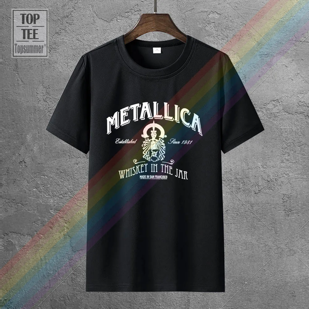 

Printed Men T Shirt Short Sleeve Funny Tee Shirts Men'S Band Whiskey In The Jar Poster T Shirt