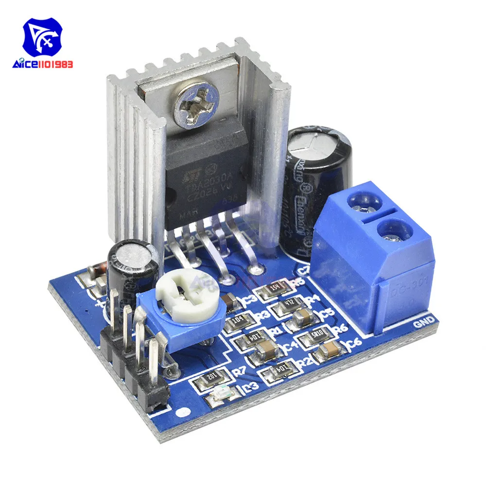 Плата усилителя звука diymoreTDA2030 TDA2030A DC 6 12 в 18 Вт модуль источника питания с одним