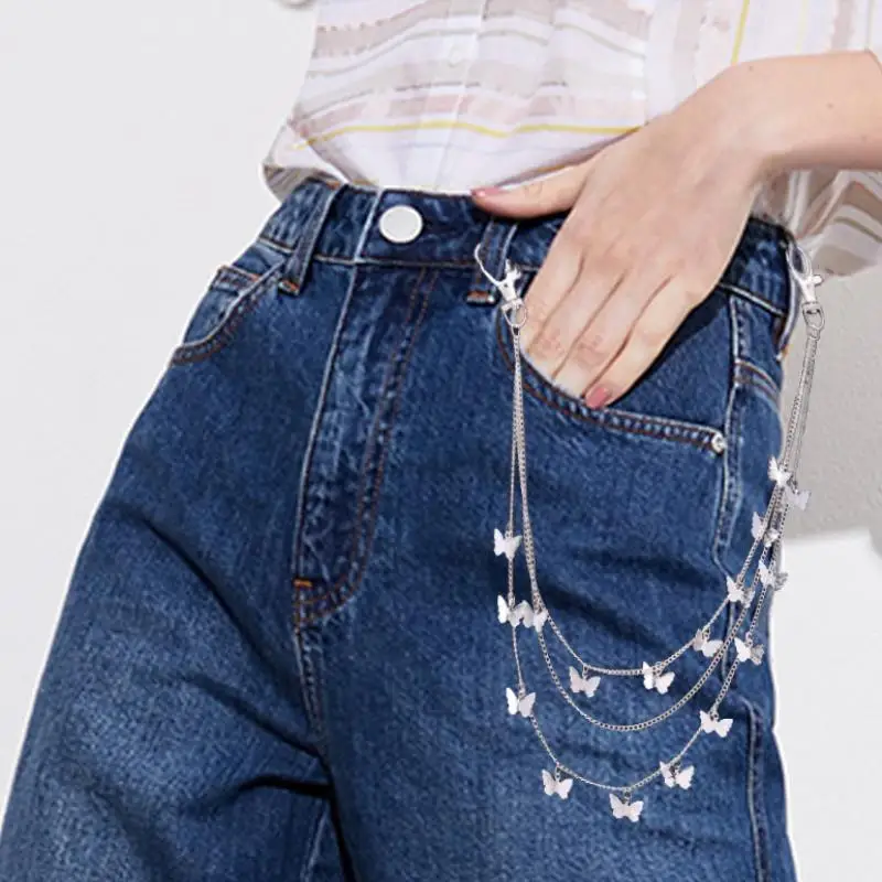 Цепочка для ключей женщин панк хип хоп брелок брюк металлический кошелек ремень