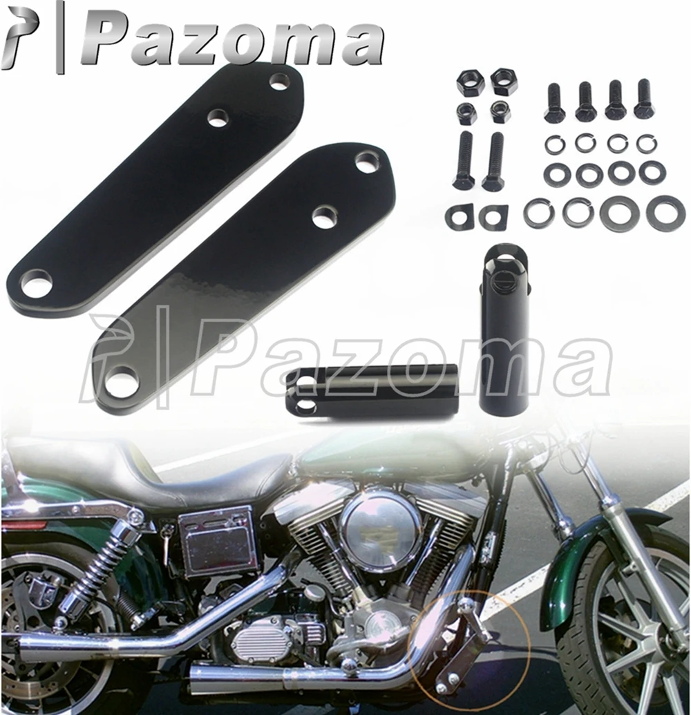 

Steel Motorcycle Footpegs Front Foot Mount Pegs Support Kit for Harley Dyna Low Rider Street Bob Super Glide FXD 1991-2017