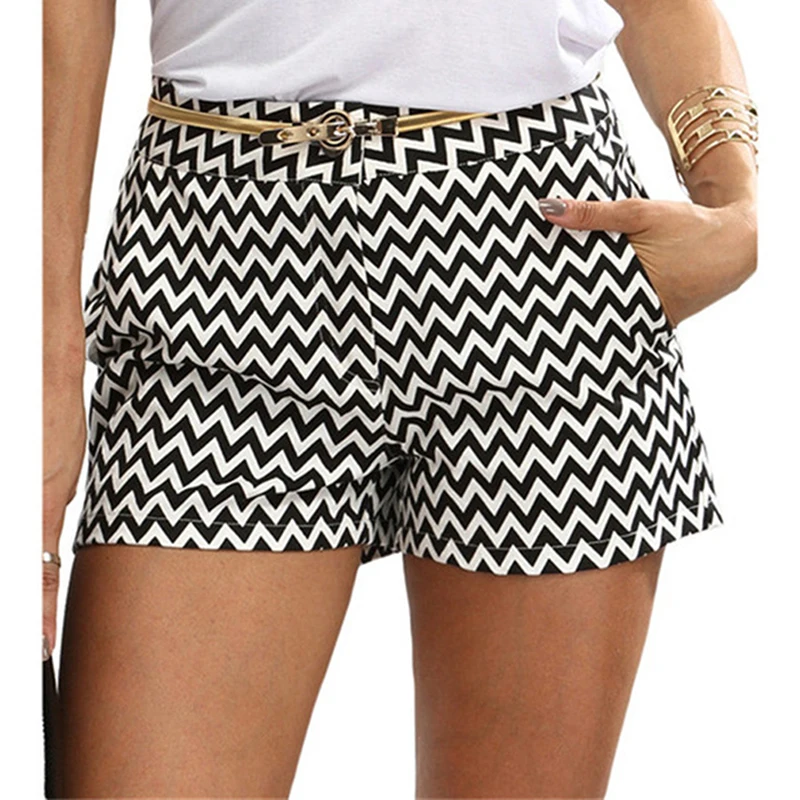 

New Fashion Plaid Shorts Woman Shorts Summer Black And White Mid Waist Casual Pocket Straight Shorts Hot Sale